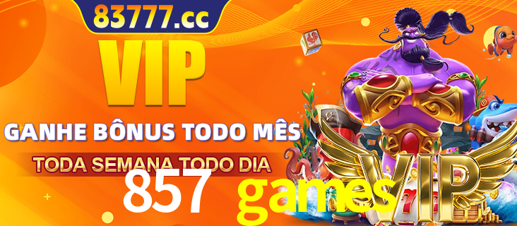 Banner promocional do 857 games oferecendo 100% de recompensas adicionais contínuas para quem fizer o login diário (Daily sign-in), com um mascote de coelho.