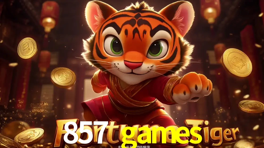 O carismático mascote do jogo de slot Fortune Tiger, um tigre fofo em pose de artes marciais, pronto para trazer sorte e multiplicadores de ganhos no cassino online 857 games.