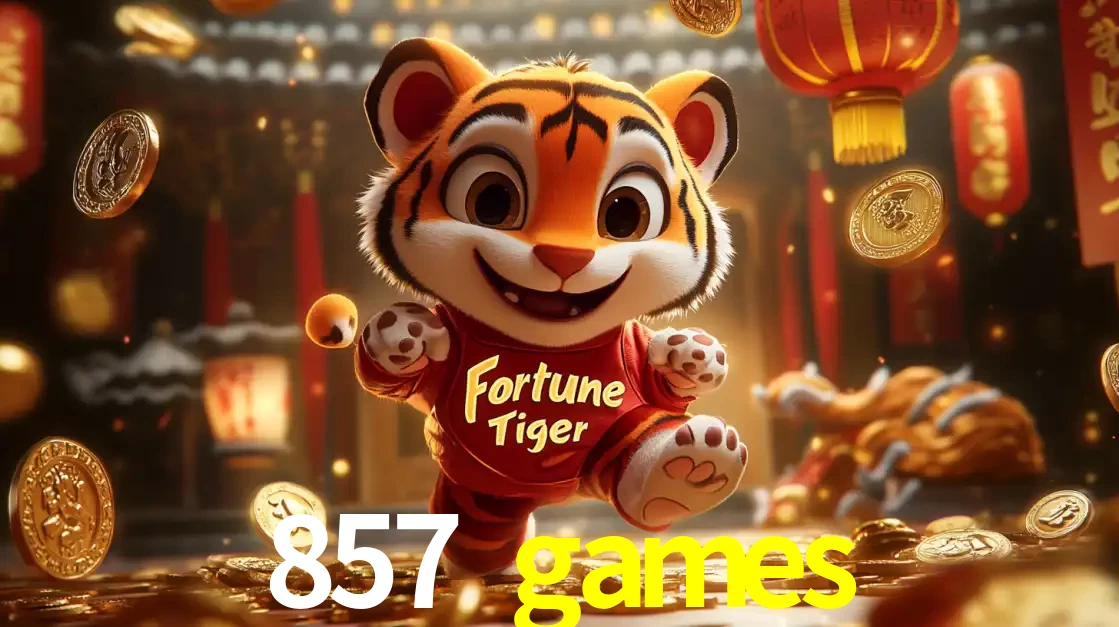 O alegre personagem do Fortune Tiger correndo sobre um caminho de moedas de ouro, simbolizando os grandes prêmios e a diversão do popular jogo de slot do 857 games.