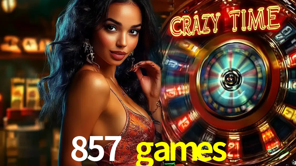 Mulher elegante ao lado da vibrante roda da fortuna do jogo de cassino ao vivo Crazy Time, um dos game shows mais populares e cheios de prêmios do 857 games.